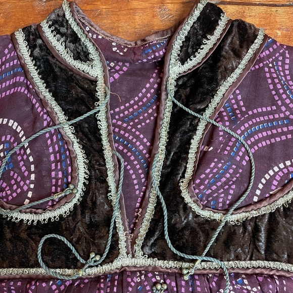 Vintage Indian 70s Mosaic Print Cotton Gauze Dress - Picture 12 of 13